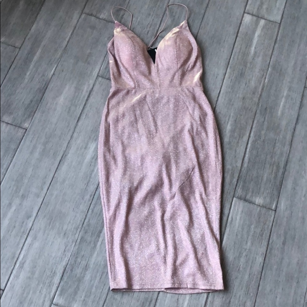 Fashion Nova Pink Shimmer Dress